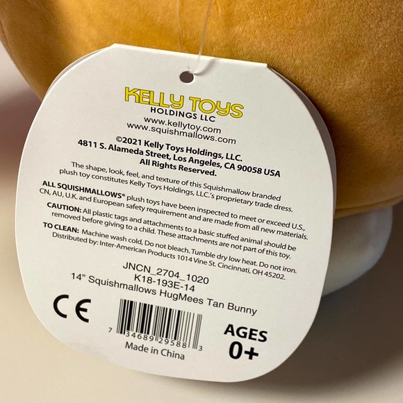 Squishmallow Rito the Brown Bunny Rabbit 14” Hugmees Plush Easter 2021 hug mees - Picture 5 of 15